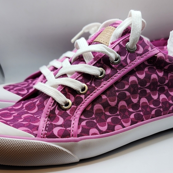 NWT Coach Monogram Barrett Signature C Sneakers A4508 Size 10 in Berry Multi - Picture 8 of 14